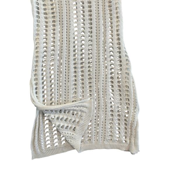 Women’s Cream Crochet Knit Bathing Suit Cover Up Tank Dress Size Small Beachwear - Picture 3 of 8